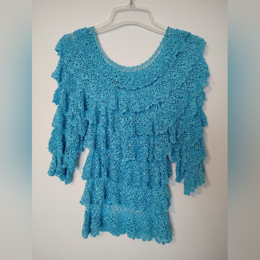 Ethos Crochet Ruffle Rayon Top